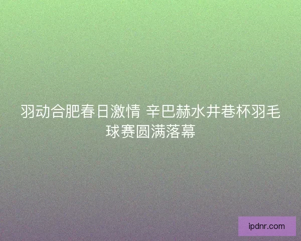 羽动合肥春日激情 辛巴赫水井巷杯羽毛球赛圆满落幕
