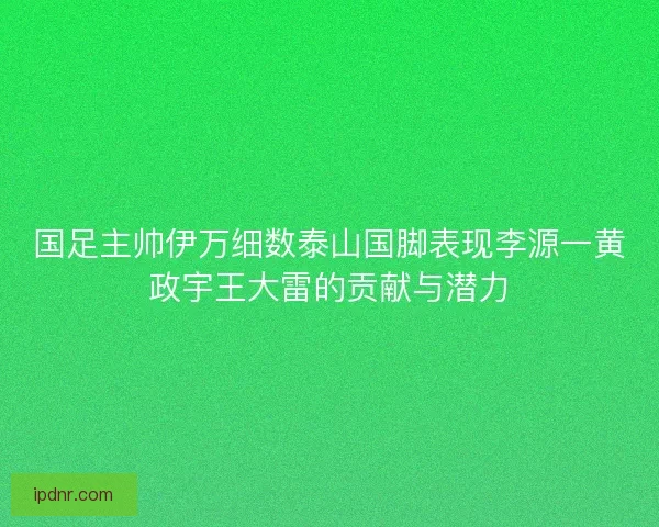 国足主帅伊万细数泰山国脚表现李源一黄政宇王大雷的贡献与潜力